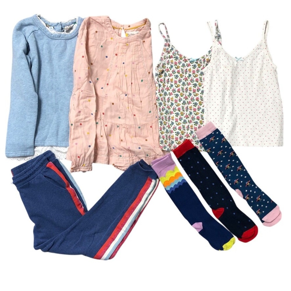 Mini Boden Clothing Lot Girls 10-12Y Kids Pink Blue Polka Dot Floral Joggers 8pc